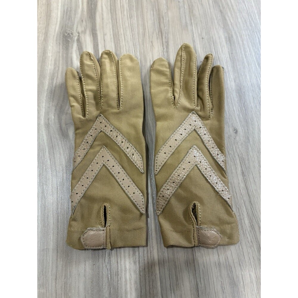 Vintage Isotoner By Aris Driving Gloves Tan Beige Women’s One Size